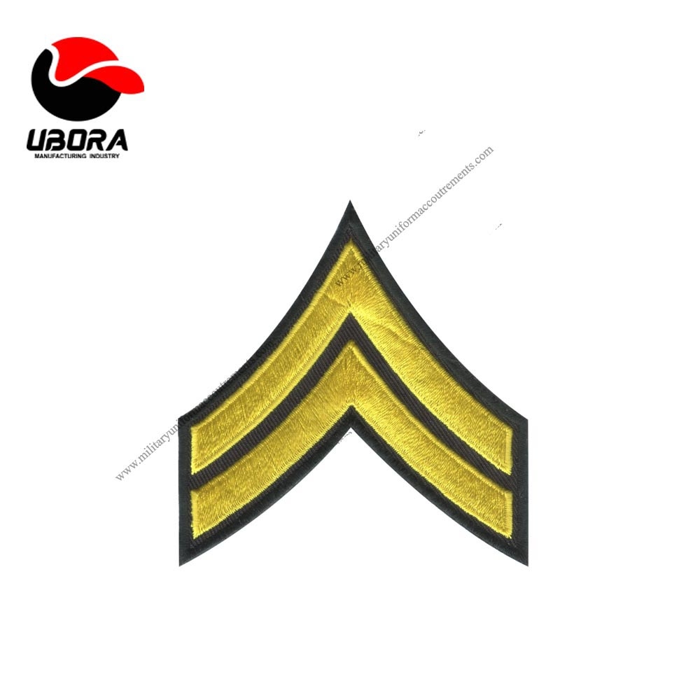 Chevron Sergeant Embroidery customized bar Embroidered gold  color manufacturer